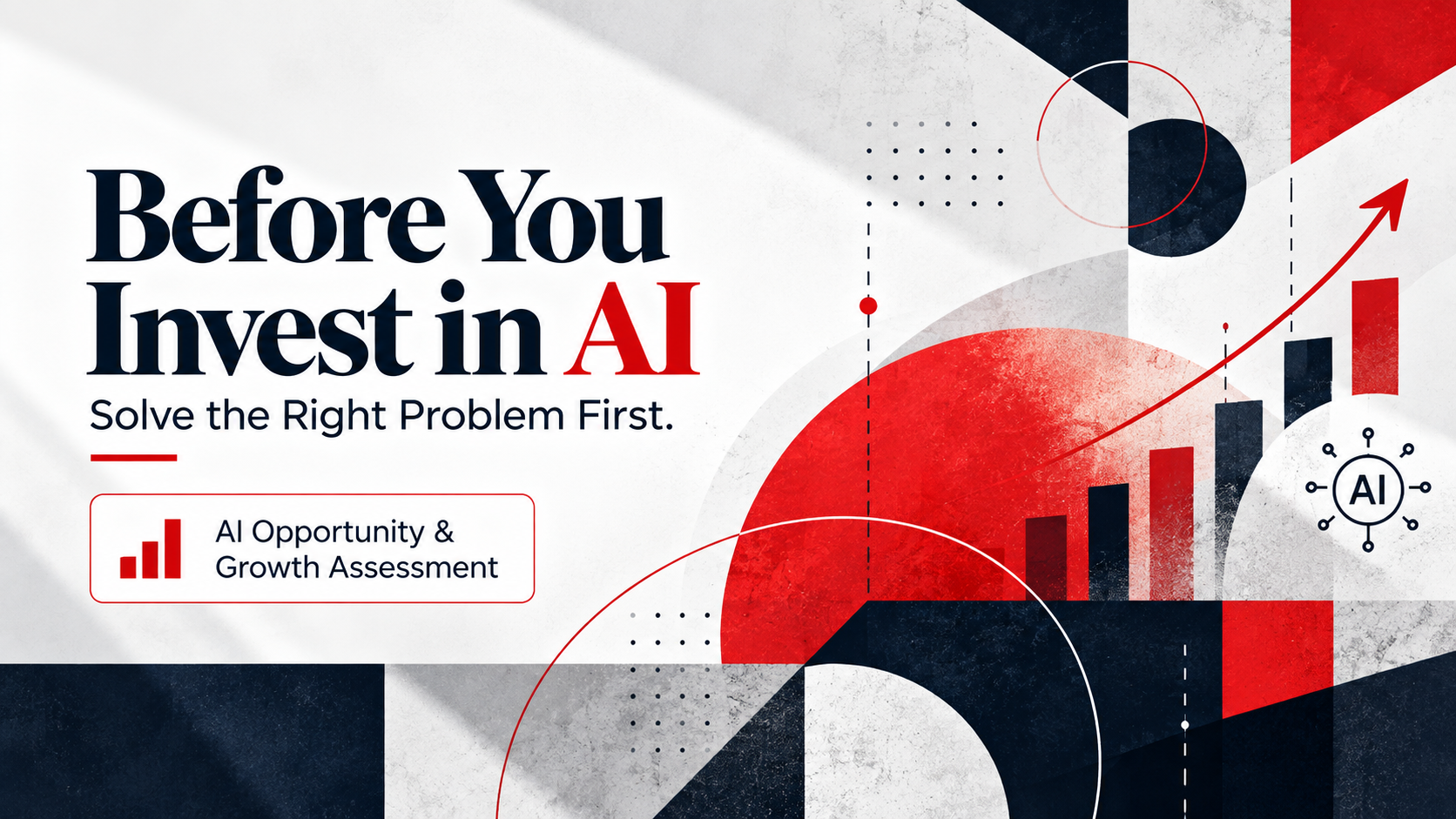 Before you invest AI banner sith Black letters and Orange highlighted AI